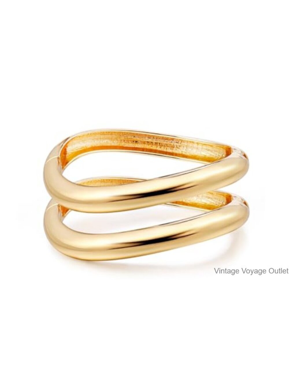Gold Plated Cuff Bangle Bracelets for Women Set Chunky Trendy Hinged Open Wide